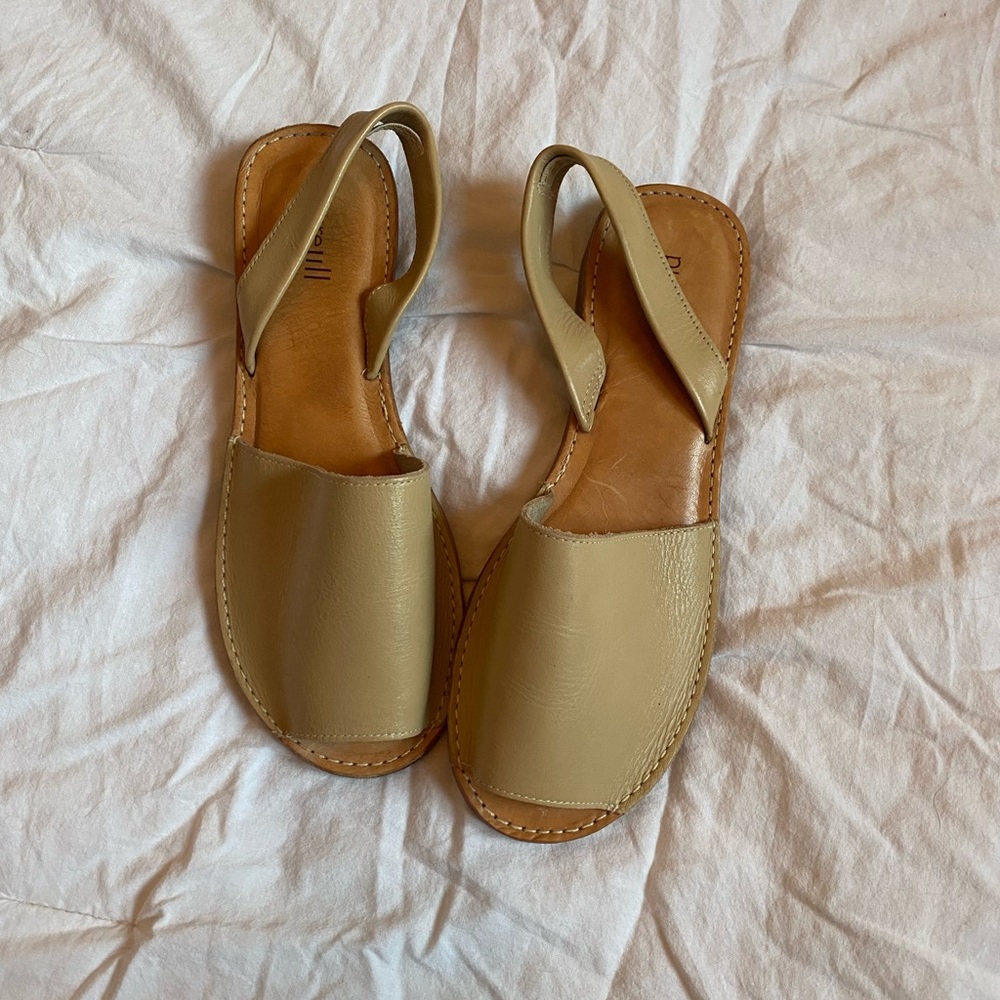 Pure Jill tan leather slingback flat sandals